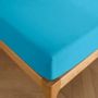 Linge de lit - Drap housse 100% Coton 140 x 190 cm Cyan - COTON PUR