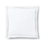 Linge de lit - Taie d'oreiller 100% Coton Volant plat piqué 63 x 63 cm Neige - COTON PUR