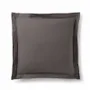 Bed linens - Pillowcase 100% Cotton Volant flat piqué 63 x 63 cm Slate - COTON PUR