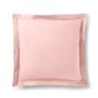 Bed linens - 100% Cotton Pillowcase Flat Ruffle Quilted 63 x 63 cm Pink Dragée - COTON PUR