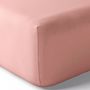 Bed linens - Percale Fitted Sheet 140 x 190 cm Pure Combed Long Staple Cotton 80 Thread Count/cm² Powder Pink - COTON PUR