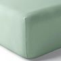 Bed linens - Percale Fitted Sheet 160 x 200 cm Pure Combed Long Fiber Cotton 80 Threads/cm² Celadon - COTON PUR