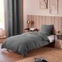 Linge de lit - Parure de Couette Gaze de Coton 140 x 200 cm + 1 Taie d'oreiller 65 x 65 cm Ardoise - COTON PUR