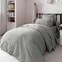 Bed linens - Percale Duvet Cover 140 x 200 cm Pure Combed Long Staple Cotton 80 Thread Count/cm² Slate - COTON PUR