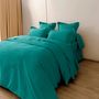 Linge de lit - Housse de couette Percale 240 x 220 cm Pur Coton Peigné Longues Fibres 80 Fils/cm² Paon - COTON PUR