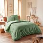 Bed linens - Duvet set 240x220cm + 2 pillowcases 65X65cm honeycomb Olive - COTON PUR