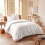Bed linens - Duvet set 260x240cm + 2 pillowcases 65X65cm honeycomb Snow - COTON PUR