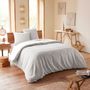Bed linens - Duvet set 260x240cm + 2 pillowcases 65X65cm honeycomb Pearl - COTON PUR