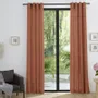 Curtains and window coverings - Pair of Eyelet Curtains "Linen Effect" 140 x 260 cm Moonlight deco Terracotta - COTON PUR