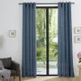 Curtains and window coverings - Pair of “Linen Effect” Eyelet Curtains 140 x 260 cm Moonlight Cornflower deco - COTON PUR