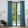 Curtains and window coverings - Pair of "Linen Effect" Eyelet Curtains 140 x 260 cm Moonlight deco Peacock - COTON PUR
