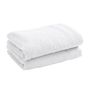 Serviettes de bain - Lot de 2 Serviettes Invite Eponge 100% Coton "Spa" 30 x 50 cm Neige - COTON PUR