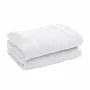 Serviettes de bain - Lot de 2 Serviettes Invite Eponge 100% Coton "Spa" 30 x 50 cm Neige - COTON PUR