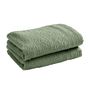 Bath towels - Set of 2 100% Cotton Terry Guest Towels "Spa" 30 x 50 cm Rosemary - COTON PUR
