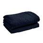 Serviettes de bain - Lot de 2 Serviettes Invite Eponge 100% Coton "Spa" 30 x 50 cm Bleu Nuit - COTON PUR