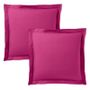 Linge de lit - Taie d'oreiller 100% Coton Volant plat piqué 63 x 63 cm Magenta - COTON PUR