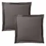 Bed linens - Pillowcase 100% Cotton Volant flat piqué 63 x 63 cm Slate - COTON PUR