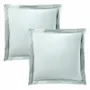 Linge de lit - Taie d'oreiller 100% Coton Volant plat piqué 63 x 63 cm Menthe - COTON PUR