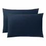 Linge de lit - Taie d'oreiller 100% Coton 50 x 70 cm Bleu Nuit - COTON PUR