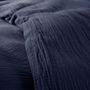 Linge de lit - Parure de Couette Gaze de Coton 140 x 200 cm + 1 Taie d'oreiller 65 x 65 cm Bleu Nuit - COTON PUR