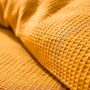 Linge de lit - Parure de couette 240x220cm + 2 taies d'oreiller 65X65cm nid d'abeille Curry - COTON PUR