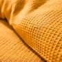 Linge de lit - Parure de couette 260x240cm + 2 taies d'oreiller 65X65cm nid d'abeille Curry - COTON PUR