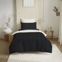 Linge de lit - Pack Complet Housse de couette Bicolore 140 x 200 cm - Drap housse 90 x 190 cm - 100% Coton 57 Fils - COTON PUR