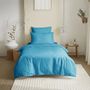 Linge de lit - Pack Complet Housse de couette Unicolore 140 x 200 cm - Drap housse 90 x 190 cm - 100% Coton 57 Fils - COTON PUR
