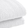Serviettes de bain - Lot de 2 Serviettes Invite Eponge 100% Coton "Spa" 30 x 50 cm Neige - COTON PUR