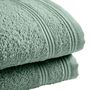 Serviettes de bain - Lot de 2 Serviettes Invite Eponge 100% Coton "Spa" 30 x 50 cm Menthe - COTON PUR