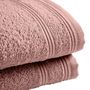 Bath towels - Set of 2 100% Cotton "Spa" Terry Guest Towels 30 x 50 cm Old Pink - COTON PUR