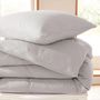 Linge de lit - Pack Housse de couette Complet 4 Pièces Gaze de Coton 240 x 220 cm Dh 160 Perle - COTON PUR