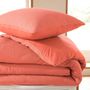 Linge de lit - Parure de couette 140x200cm + 1 taie d'oreiller 65X65cm nid d'abeille Blush - COTON PUR