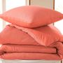 Linge de lit - Parure de couette 260x240cm + 2 taies d'oreiller 65X65cm nid d'abeille Blush - COTON PUR