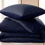 Linge de lit - Parure de couette 260x240cm + 2 taies d'oreiller 65X65cm nid d'abeille Orage - COTON PUR
