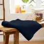 Bath towels - “Spa” Shower Towel 100% Cotton 70 x 140 cm Midnight Blue - COTON PUR