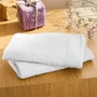 Serviettes de bain - Lot de 2 Serviettes Invite Eponge 100% Coton "Spa" 30 x 50 cm Neige - COTON PUR