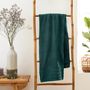 Serviettes de bain - Drap de Bain "Spa" 100% Coton 90 x 150 cm Emeraude - COTON PUR
