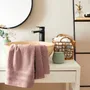 Serviettes de bain - Serviette de Toilette "Spa" 100% Coton 50 x 100 cm Vieux Rose - COTON PUR