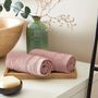 Bath towels - Set of 2 100% Cotton "Spa" Terry Guest Towels 30 x 50 cm Old Pink - COTON PUR