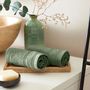 Bath towels - Set of 2 100% Cotton Terry Guest Towels "Spa" 30 x 50 cm Rosemary - COTON PUR