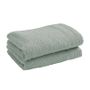 Bath towels - Set of 2 100% Cotton Terry Guest Towels "Spa" 30 x 50 cm Celadon - COTON PUR