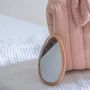 Beauty products - Wooden Hand mirror + cotton pouch - BACHCA
