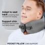 Travel accessories - EASYNAP Pocket Pillow Chin Support Large Pewter Gray - EASYNAP