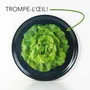 Trays - Round wooden serving tray - Trompe-l'oeil lettuce 38 cm - MONBOPLATO