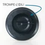 Trays - Round wooden serving tray - Black trompe-l'oeil plate 38 cm - MONBOPLATO
