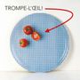 Plateaux - Plateau de service rond en bois - Tomates en trompe-l'œil 38 cm - MONBOPLATO