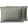Bed linens - Percale Pillowcase 50 x 70 cm Pure Combed Long Staple Cotton 80 Thread Count/cm² Slate - COTON PUR