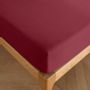 Bed linens - 100% Cotton Fitted Sheet 160 x 200 cm Garnet - COTON PUR