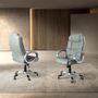Chairs - Swivel office chair in grey leatherette - ANGEL CERDÁ